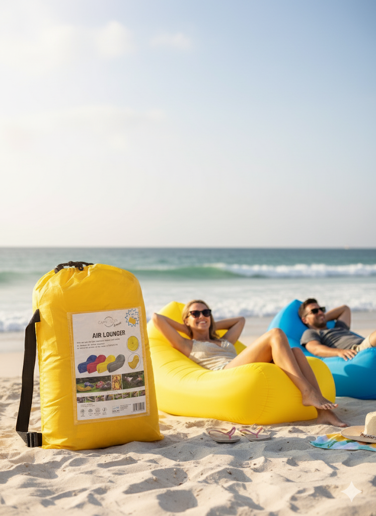 Air Lounger, Sitzsack 180 cm x 90 cm Gelb